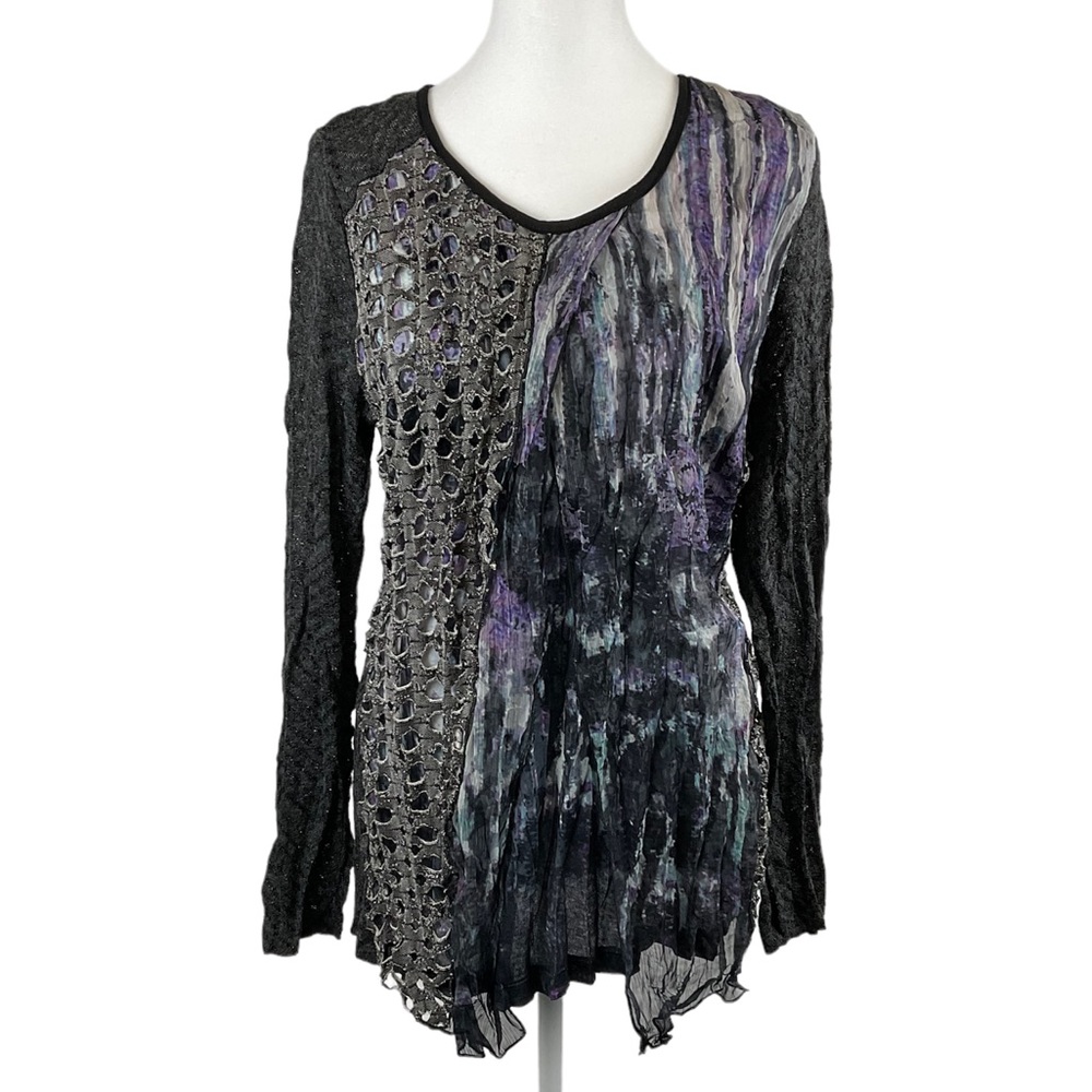 Alberto Makali Artistic Knit Blouse Womens L (tagged an XL)